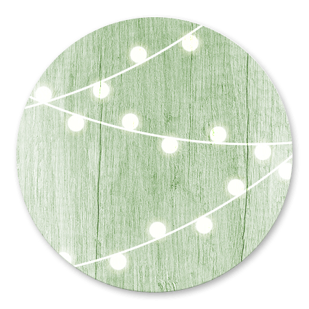 Hout met lampjes groen